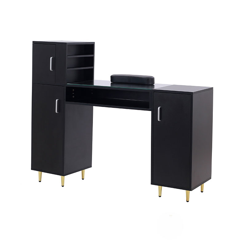 HZ2024BK / HZ2024W ম্যানিকিউর টেবিল গ্লাস টপ নেইল টেক ডেস্ক