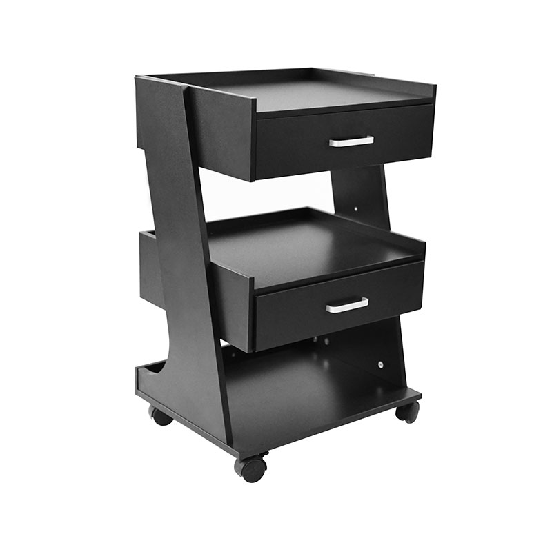 HZ2082BK / HZ2082 ড্রয়ার সহ চাকার রোলিং কার্ট নাপিত স্টেশন সহ সেলুন ট্রলি কার্ট