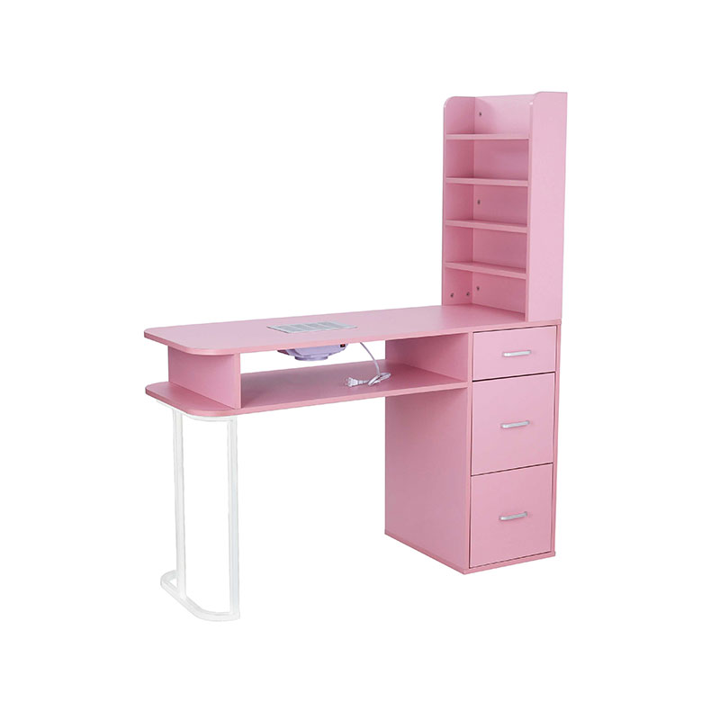 ধুলো সংগ্রাহক এবং কব্জি কুশন সঙ্গে HZ2040PK বিউটি সেলুন পেরেক টেবিল