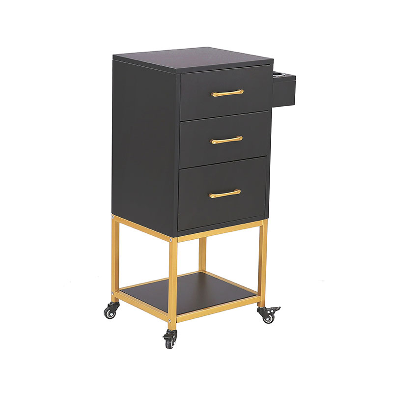 HZ2032 কালো এবং সোনার সেলুন স্টোরেজ ট্রলি কার্ট