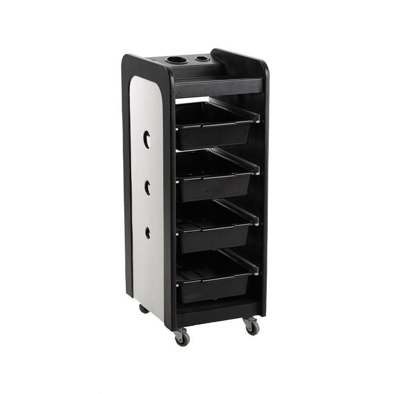 HZ2012 রোলিং বিউটি ট্রলি কাচের শীর্ষের সাথে মুখের কার্ট