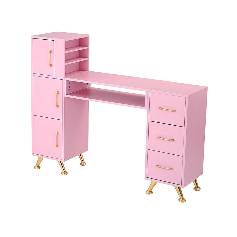 গ্লাস টপ এবং কব্জি বিশ্রাম সহ পেরেক প্রযুক্তির জন্য HZ2024BP ম্যানিকিউর টেবিল নেইল ডেস্ক