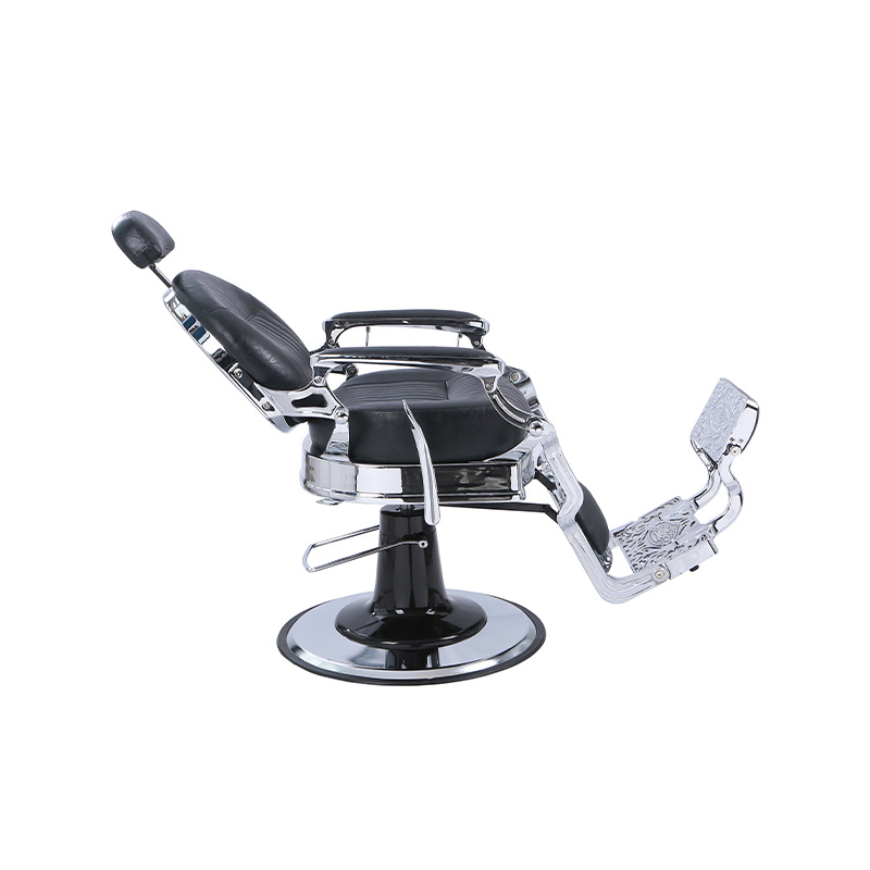 HZ8799C কালো ক্লাসিক উল্লম্ব প্যাটার্ন পুরু বর্গাকার কুশন রেট্রো রিক্লাইনিং চেয়ার