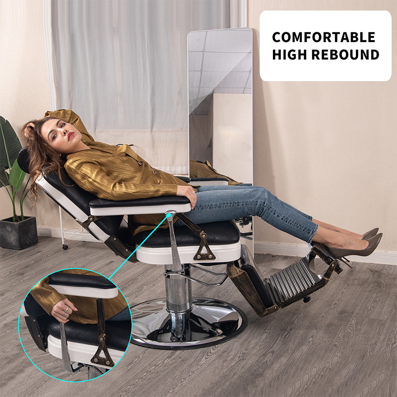 HZ8753BK / HZ8753GR / HZ8753RD ব্ল্যাক ভিনটেজ লিংকন নাপিত চেয়ার