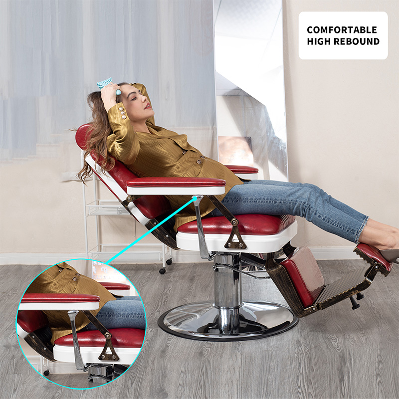 HZ8753BK / HZ8753GR / HZ8753RD ব্ল্যাক ভিনটেজ লিংকন নাপিত চেয়ার