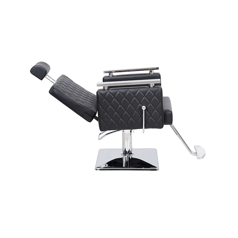 HZ8803D ব্ল্যাক ডায়মন্ড স্কয়ার ব্যাকরেস্ট রিক্লাইনিং সেলুন চেয়ার