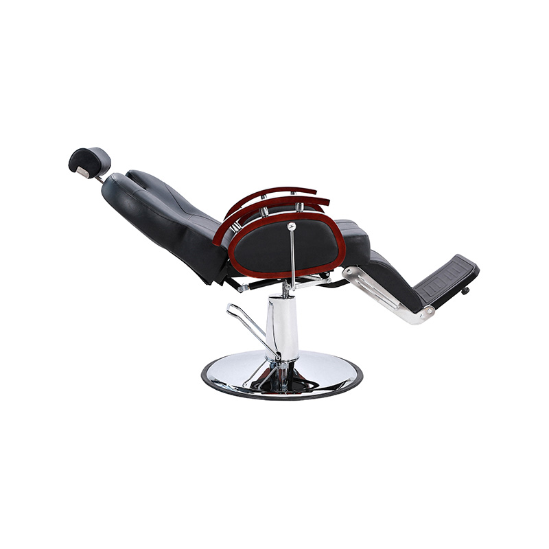 কাঠের হ্যান্ড্রাইল হাইড্রোলিক রিক্লাইন নাপিত চেয়ার সহ HZ8705B কালো