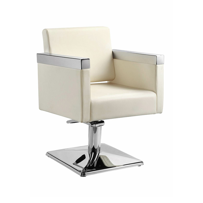 HZ8823 বেইজ চামড়ার আকৃতির সেলুন চেয়ার