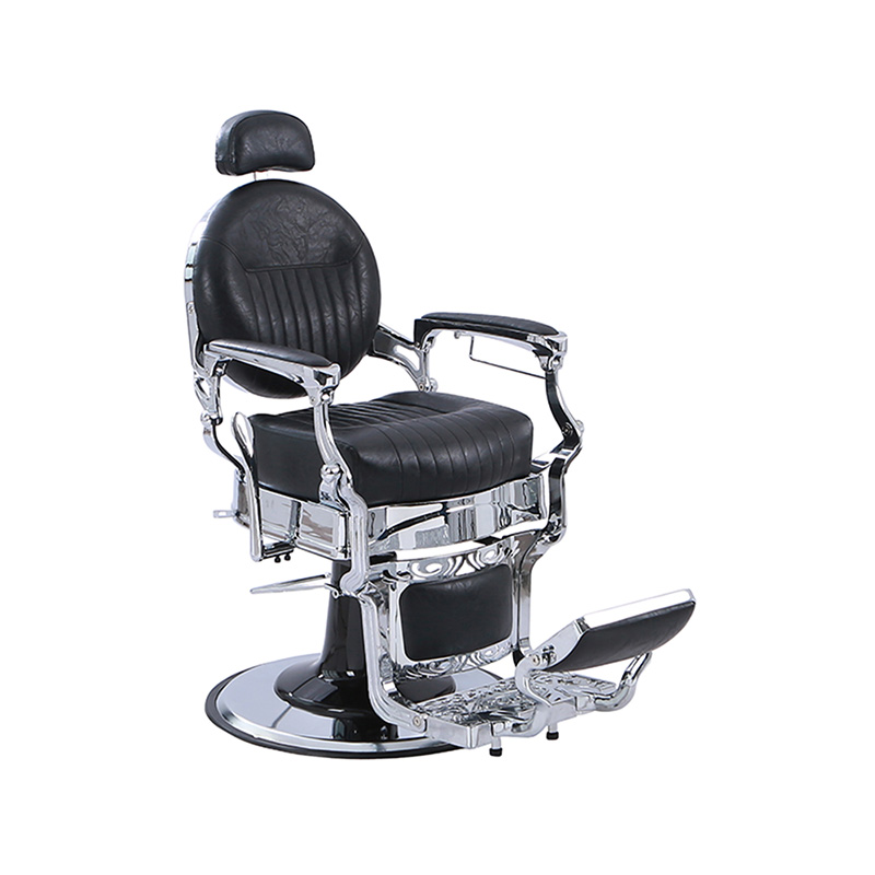 HZ8799C কালো ক্লাসিক উল্লম্ব প্যাটার্ন পুরু বর্গাকার কুশন রেট্রো রিক্লাইনিং চেয়ার