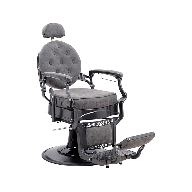 HZ8799M গ্রে স্কয়ার কুশন হাইড্রোলিক রেট্রো হেয়ারড্রেসিং চেয়ার