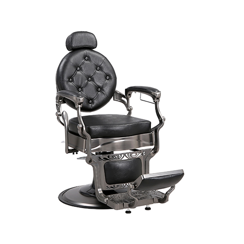 HZ8799Q-H গান গ্রে স্কয়ার কুশন হাইড্রোলিক রেট্রো হেয়ারড্রেসিং চেয়ার